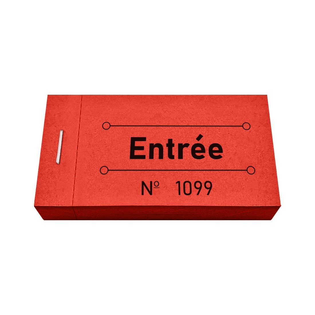 CombiCraft carnet de tickets entrée en rouge, 250 tickets, avec numérotation, 50 x 30 mm, faciles à déchirer, pour tout type d'événement
