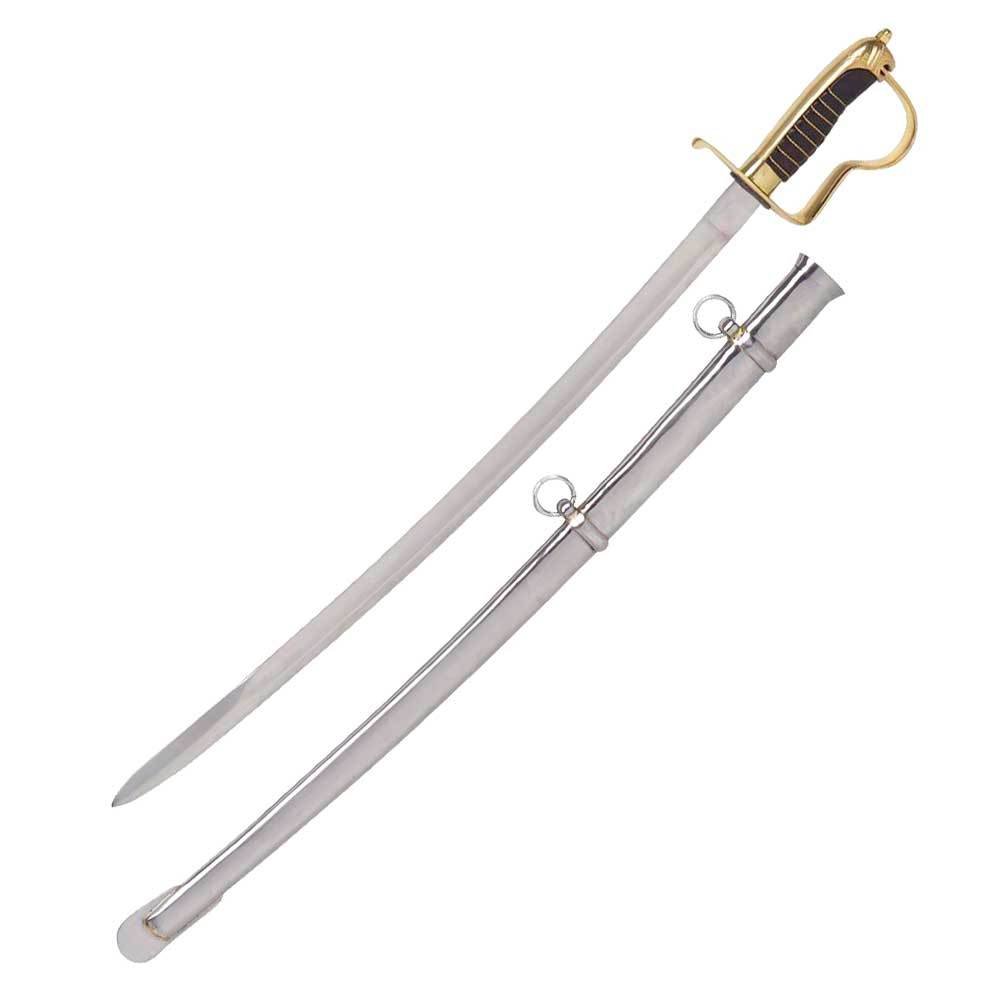 Budoten Säbel mit Löwenkopf kurz, Europäisch, 18. Jahrhundert, Militär, Klingenlänge 66 cm, Gesamtlänge 86 cm, Kohlenstoffstahl