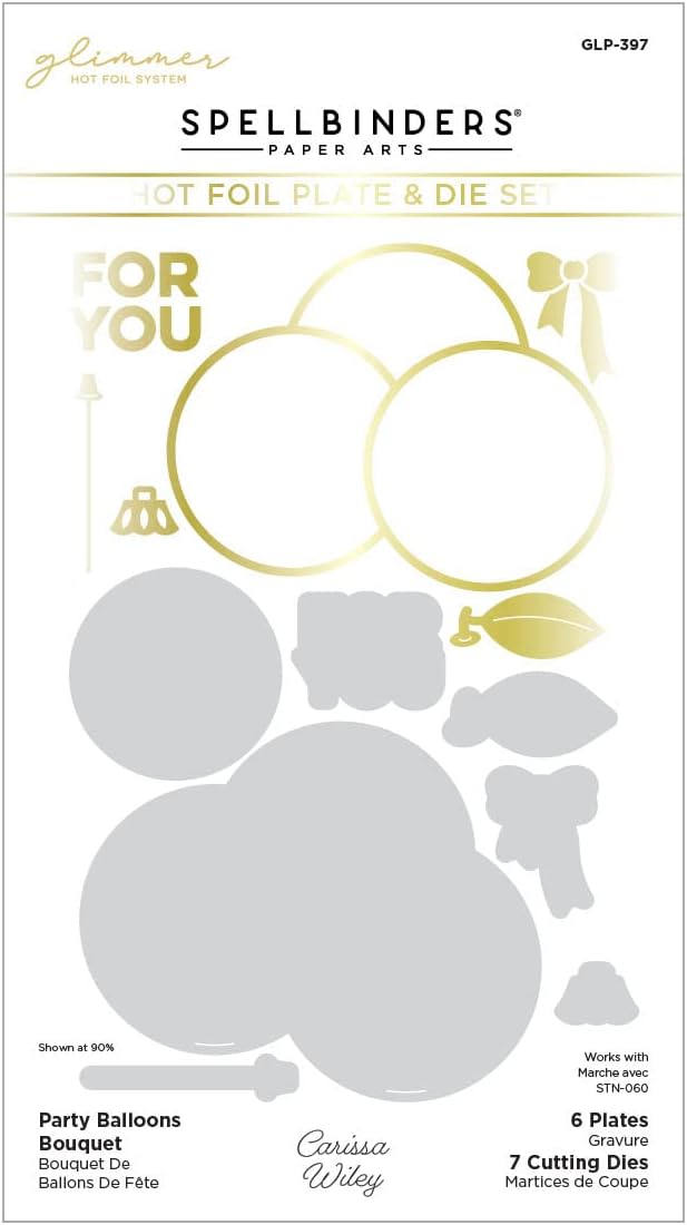 Spellbinders GLP-397 Party Balloons Bouquet Glimmer Hot Foil Plate & Die Set from The It’s My Party Collection by Carissa Wiley