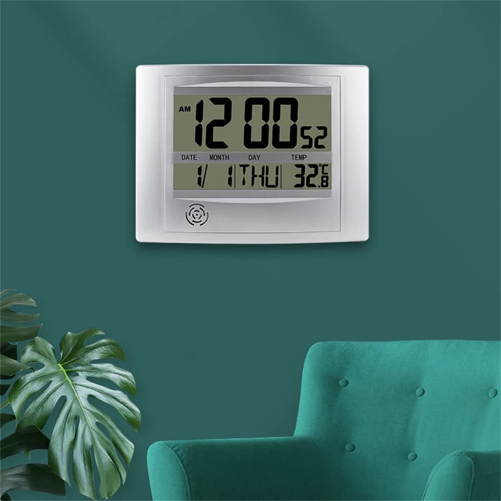 Horloges Murales Numériques Alarme De Bureau Atomique Grand Affichage Calendrier À Piles Bâtons Muraux Horloge Température Intérieure Domicile