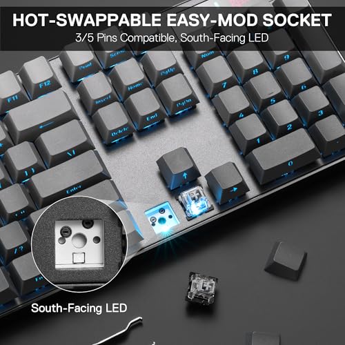 Image of Redragon K556 PRO 104 Keys Wireless RGB Gaming Keyboard, Tri-Mode Aluminum Mechanical Keyboard w /Noise Dampening Layers, Hot-Swap South-Facing RGB Socket, Gradient PBT Keycaps & Custom Linear Switch