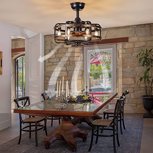 Iyunxi Caged Ceiling Fans With Lights Farmhouse thumb #6