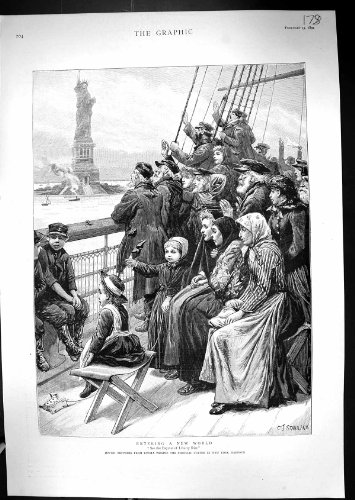 Copie Antique de Port Juif de New York de Liberté de Statue de la Russie de 1892 Réfugiés… Copie Antique de Port Juif de New York de Liberté de Statue de la Russie de 1892 Réfugiés…