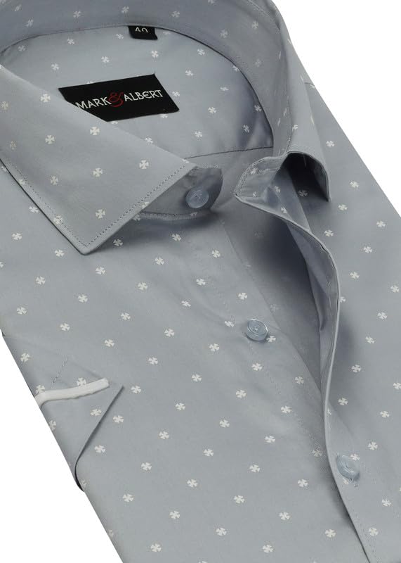 Image of MARK & ALBERT Mens Half Sleeves Printed Shirt