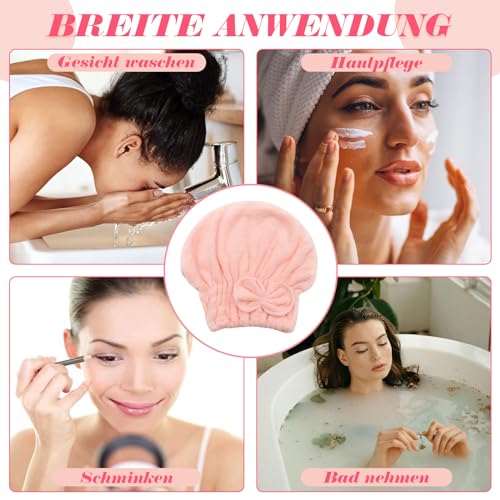 Scettar 4 Stück Mikrofaser Handtuch Haare Turban, Trockenhauben Für Haare Damen, Superschnell Saugfähiges Schnelltrocknend Haarhandtuch, Haarturban Zum Trocknen Für Lange Glattes Lockiges Kurze Haar