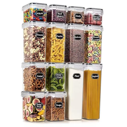 GRANZ Food Storage Container Pack Of 14 | Airtight Food Storage Container with lid | Kitchen storage & Food Container Set | Cereal Food Storage Containers for Sugar,Flour & Dry items