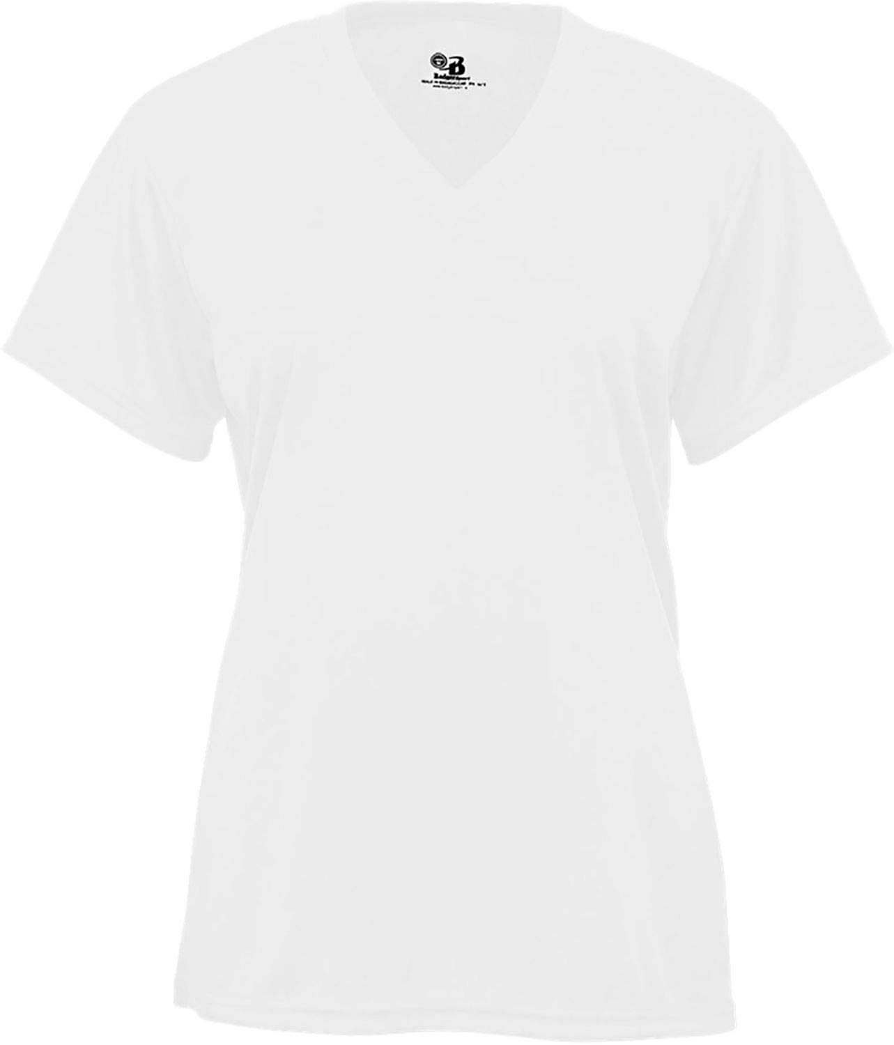 Badger Sports B-Core Ladies' V-Neck Tee White Small