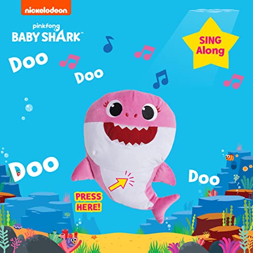Image of Pinkfong Baby Shark Plush Singing Plush Toy 8 Inch Mommy Shark for The Kids of 1 Year and Above, White, (BS60002)