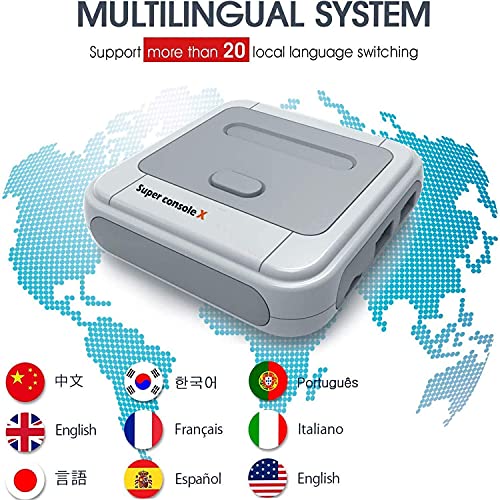 Kinhank Super Console X Retro Game Consoles Built In 95,000+ Classic Games,Compatible With Ps1/Psp/Mame,Game Console Support 4K Tv Hd/Av Output,With Dual Wireless 2.4G Controllers,Up To 5 Players(128G) #TOP4