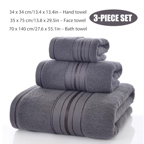 Serviettes de bain en coton de qualité supérieure couleur anthracite