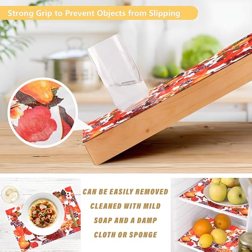 Image of Kuber Industries Fruits Design Pvc Wardrobe Kitchen Drawer Cupboard Cabinet Shelf Mat, Shelf Liner 5 Mtr (Cream) - Ctktc040182, Polyvinyl Chloride, Rectangle