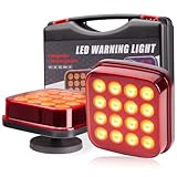 inhtgeas Magnetic Strobe Lights - Wireless Strobe Hazard Light Kit for Trucks Rechargeable Magnetic Flashing Beacon Lights for Vehicles & Trailers (Red)
