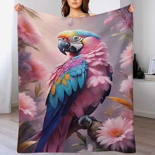 Couverture perroquet en flannel pour réchauffer vos soirées cocooning sur le canapé