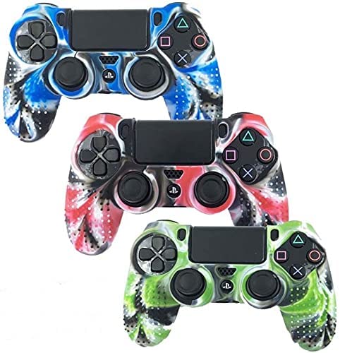 Image of PSS Studded Dots Silicone Rubber Gel Customizing Cover for PS4 /slim /Pro Dualshock 4 Controller Soft Silicone Case Cover Gel Skin Protective for PS4 Wireless Controller (Green Como Dot)