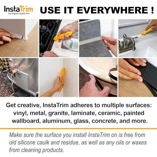 Image of InstaTrim Flexible, Self-Adhesive Caulk Complete Kit, inch x 10', 2-Pk, Bronze