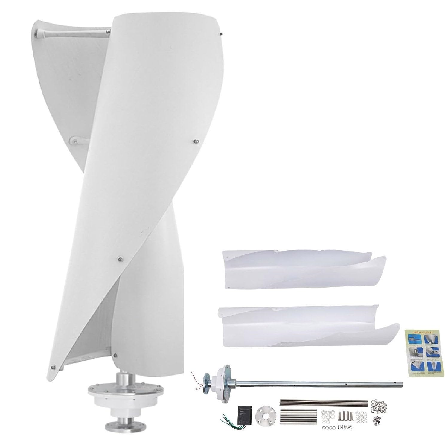 Helix - Kit generatore di turbina eolica verticale, 12 V/24 V, magnete permanente trifase AC, con controller PWM e 2 lame, energia rinnovabile ecologica per barche, cabine, camper, gazebo