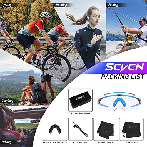 Scvcn Photochromic Cycling Glasses Men Women Wrap Around Sports Sunglasses Hd Mtb Bicycle Riding Mountain Bike Sunglasses #TOP5