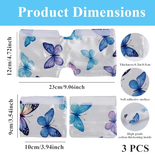 Image of 3 Pcs Satin Strap Covers, Silky Mask Frame Covers Pads Compatible with DreamWear or AirFit N30i /P30i Headgear Cover Set Hair Protector for Women Face Cushion for Reduce Red Marks (Butterfly)