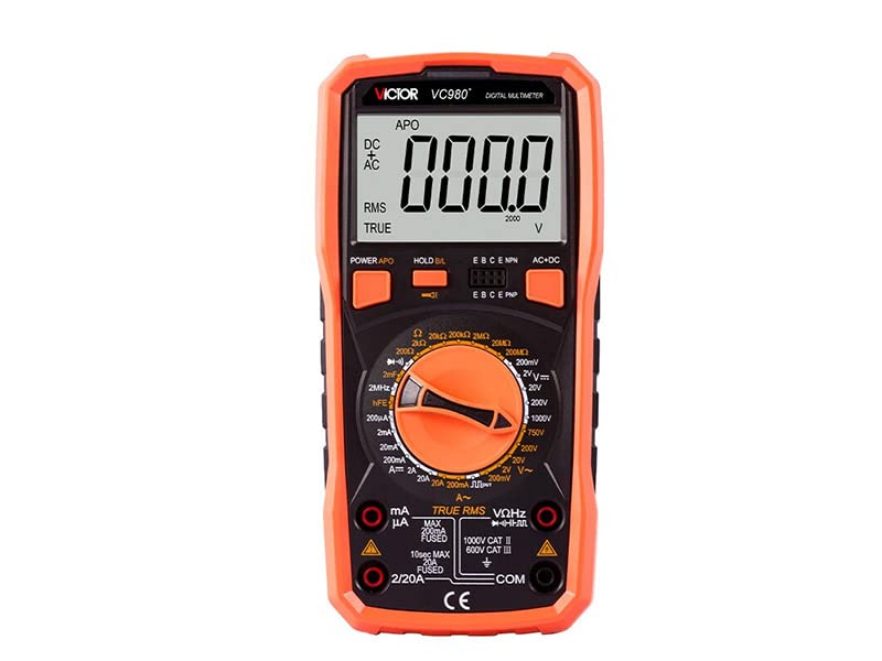 VC980+ Digital Multimeter 19999 Counts Intelligent Protection Large Capacitance and Resistance, DCV, ACV, DCA, ACA True RMS Backlight Tester