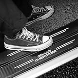 LANFAT 4Pcs Car Sticker for Jeep Grand Cherokee Carbon Fiber Vinyl Decal Door Sill Scuff Plate Covers Car Door Entry Guard Decor Stickers for Grand Cherokee All Models Universal Trim Accessories