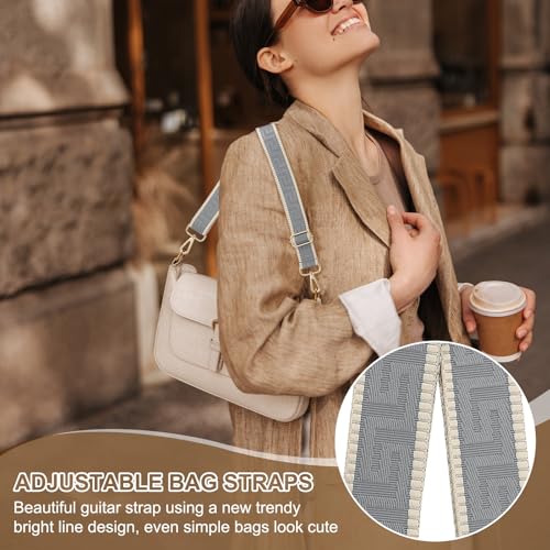 Image of PATIKIL Purse Strap, Adjustable Crossbody Bag Straps Wide Shoulder Strap Universal Replacement Shoulder Bag Belt for Women's Handbags Canvas Satchels Bag Backpack, Light Grey