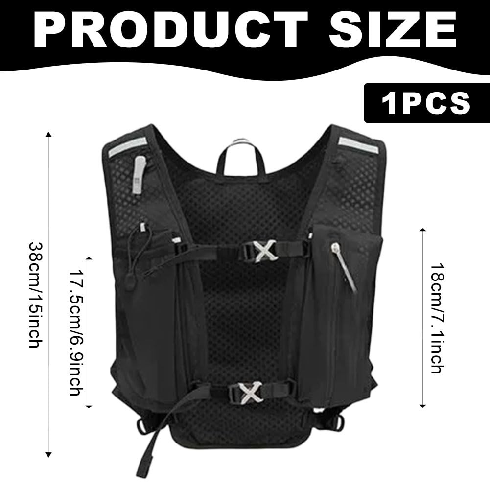 Running Vest For Men Women Lightweight Breathable Running Backpack Reflective Adjustable Hydration Vest with Phone Holder & Storage Functional Running Accessories For Cycling Hiking Marathon