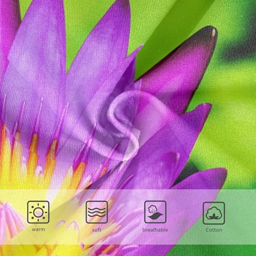 Purple Water Lily Bloom Green Toddler Underwear Custom 2t Cotton Panties Little Girl Flower Undies Kids Briefs3