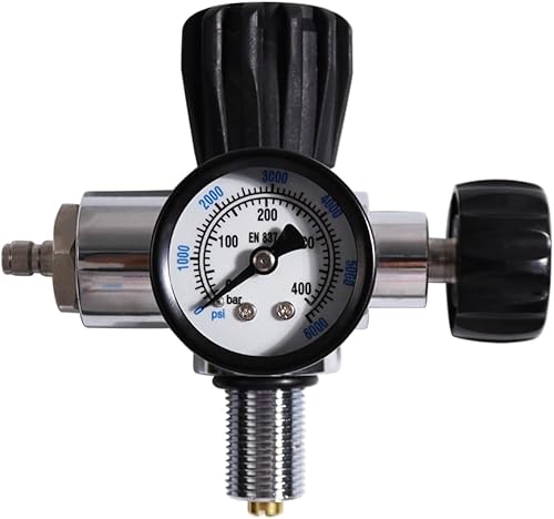 TUXING Estación de llenado de paintball PCP de alta presión 6000PSI, calibre 6000PSI, válvula de acero inoxidable HPA CO2 tanque DIN sistema de