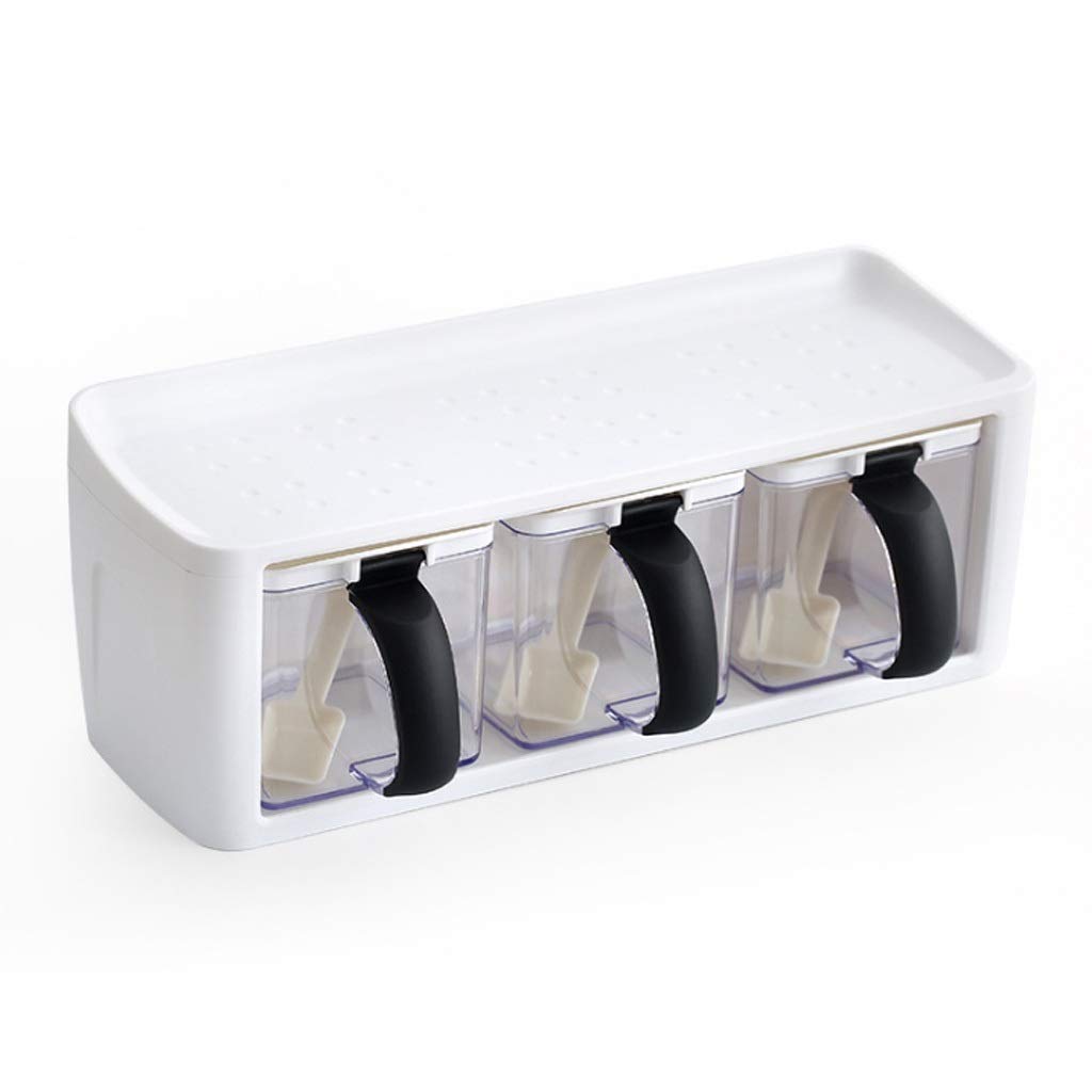 HRWLY Storage Seasoning Boxes Spice Jar Bottle with Handle and Spoon Kitchen Container Herb Tools