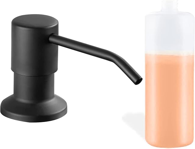 Soap Dispenser for Kitchen Sink Built-in Countertop with 350ml Bottle Connects Directly to Soap Bottle