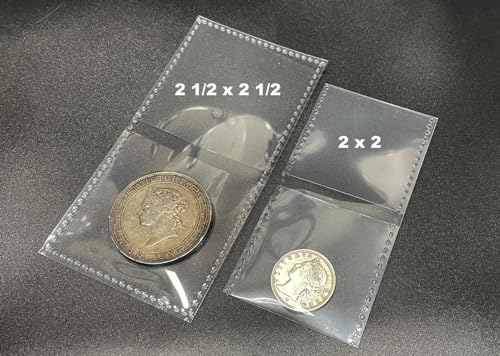 C.P.C Double Pocket Safety Coin Flips 2x2 pulgadas 50 piezas miniatura 4