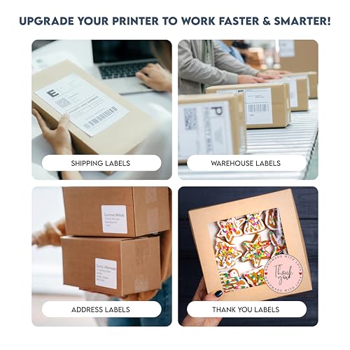 Image of PBG Wireless Thermal Label Printer - 4x6 Bluetooth Shipping Label Printer, Compatible with Android, iPhone, and Windows, Ideal for Amazon, Ebay, Shopify, Etsy, USPS, White