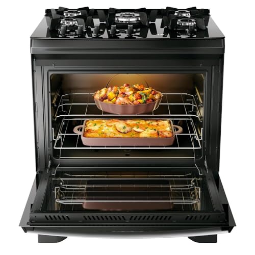 Fogão 5 Bocas Dako Supreme Black Glass com Timer Digital e Mesa de Vidro Preto Bivolt