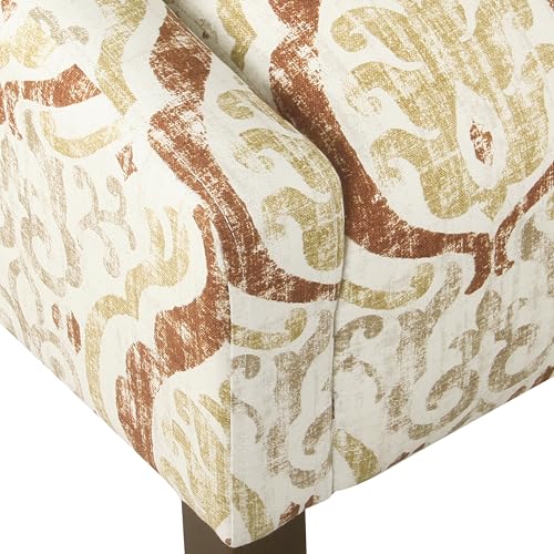 Image of HomePop Classic Swoop Arm Accent Chair - Orange & Cream Medallion