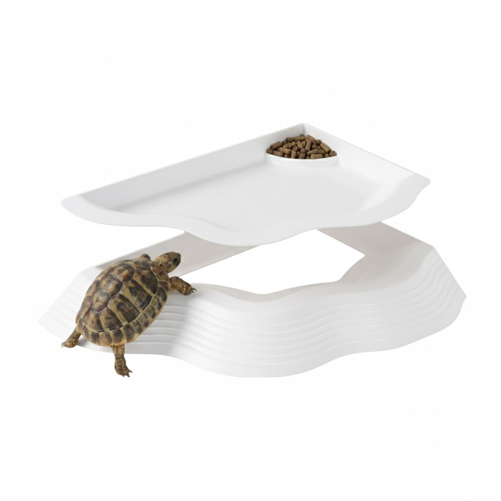 FLZOOY Reptile Water Dish Bathing Pool Feeding Bowl (White)