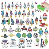 DIY Diamond Painting Stickers Kit, 5D Cartoon Mosaic Gem Arts and Crafts Kit, Sparkling Diamond Stickers (Space)