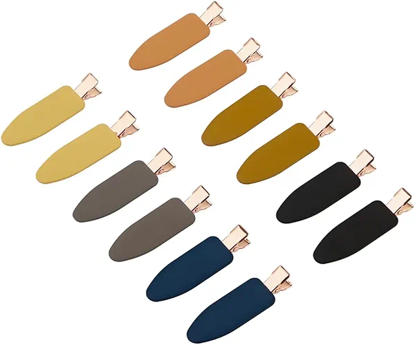 minihope 12 pieces No Bend Hair Clips, No Crease Curl Pin Clips for Makeup Application,2022 style, non-slip.Hair won't get caught between plastic attached to metal. (Morandi)…