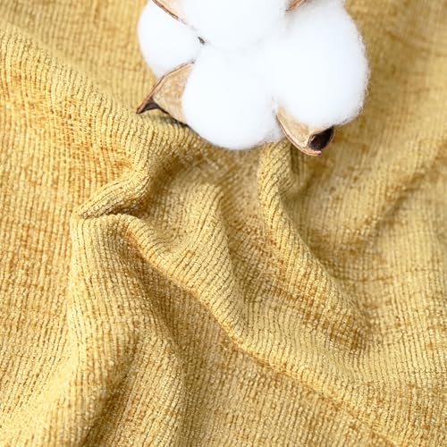 Image of CaliTime Pack of 2 Cozy Standard Pillow Shams Cases for Bed Bedding Decoration Solid Dyed Soft Chenille 20 X 26 Inches Gold
