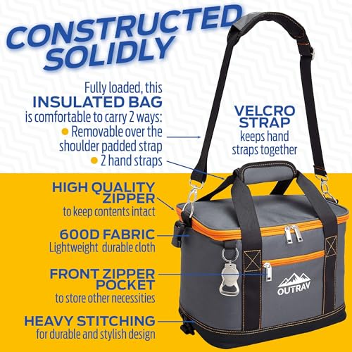 Bolsa térmica con abrebotellas y correa de hombro para camping 5