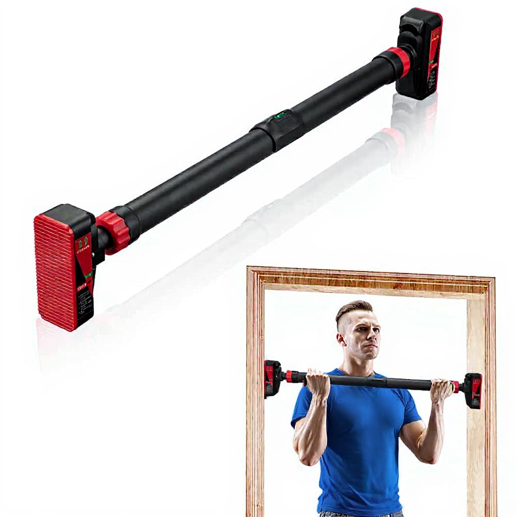 Pull Up Bar for Doorways Chin Up Bar with Level Meter and Adjustable Width Strength Training Bar No