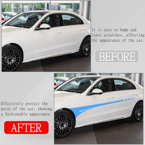 Image of Bilisin Car Body Side Door Racing Stripe Decal Decoration Viny Sticker Blue