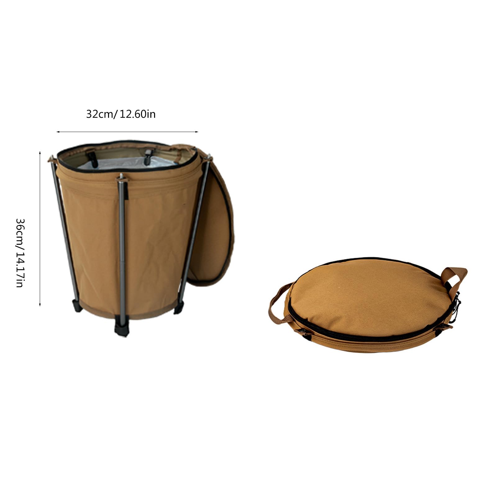 Poubelle de camping pliable Sac poubelle de jardin réutilisable avec couvercle, poubelle portable durable