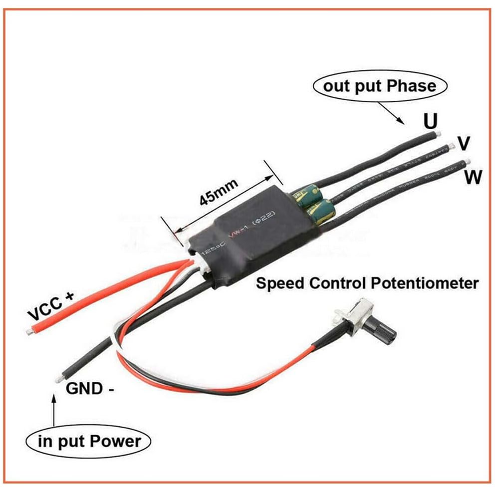 200W DC 7-24V 3 Phase Brushless Hall Motor Pump Driver ESC Speed Controller