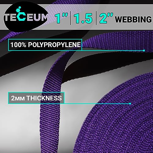 Image of TECEUM 3 /4 inch & 5 /8 inch & 1 inch & 1.5 inch & 2 inch Webbing - 10 25 50 Yards - 40+ Colors - Heavy Duty 1 Inch 1.5 Inch 2 Inch Backpack Straps - Webbing for Outdoors Indoors Crafting DIY