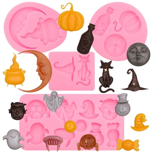 Halloween Candy Molds, Pumpkin Skull Ghost...