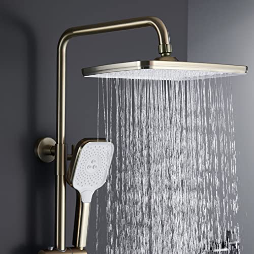 Robinet de douche exposé thermostatique avec douchette et cascade - 4