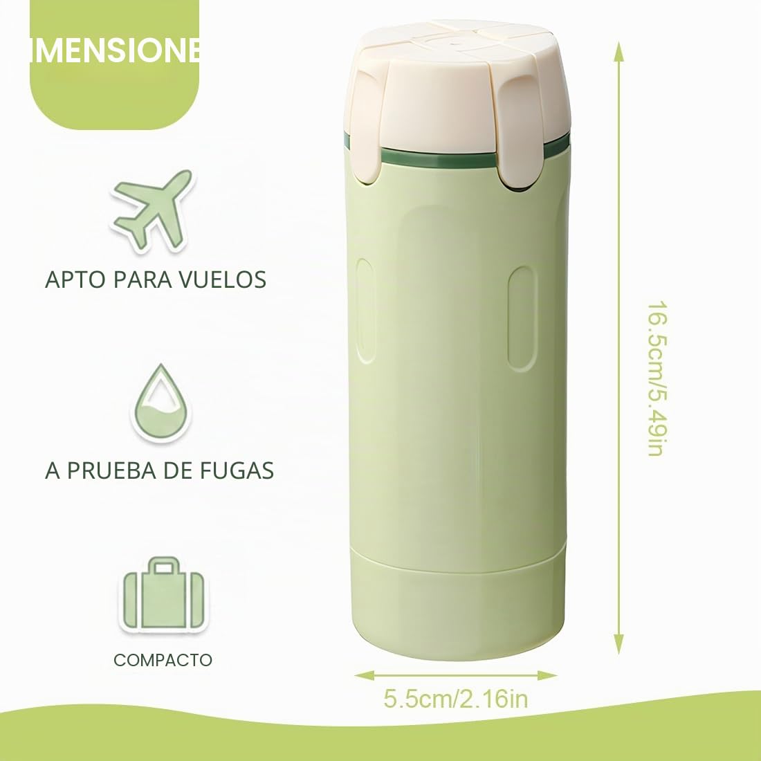 Dispensador de viaje 4 en 1, envases de viaje para líquidos, recargable, a prueba de fugas, para champú, lociones, acondicionador, gel de ducha (verde)