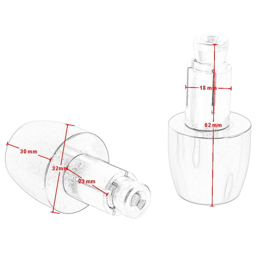 Tappi Terminali Manubrio Moto Set di Cursori delle Maniglie Antivibranti Accessori per manubri da 22mm 7/8" (Argento)