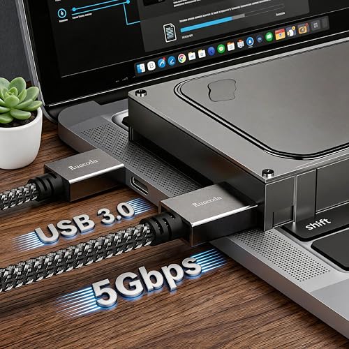 Image of USB to USB Cable 2 ft, USB 3.0 Male to Male Type A to Type A Double Sided USB Cord for Data Transfer Compatible with Hard Drive, Laptop, DVD Player, TV, USB 3.0 Hub, Monitor and More