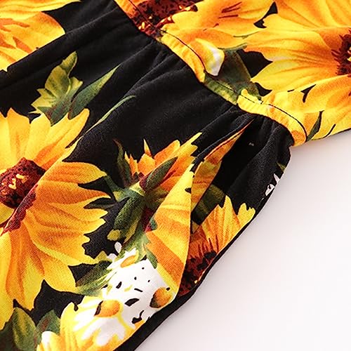 AWIBMK Mommy and Me Dresses Outfits Floral Sling Family Matching Romper V Neck Clothes Suit Set for Mother and Daughter3